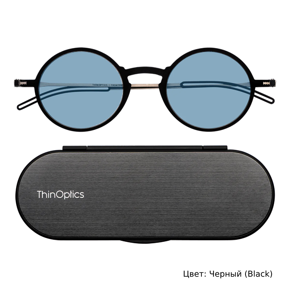 Компьютерные очки с кейсом. ThinOptics Manhattan Blue Light Blocker + Milano Case